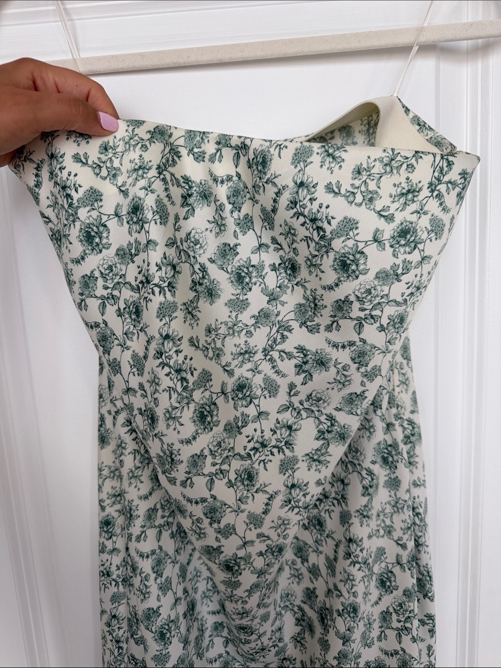 House of Harlow- Floral Strapless Maxi Dress in Sage Green - Picture 3 of 3